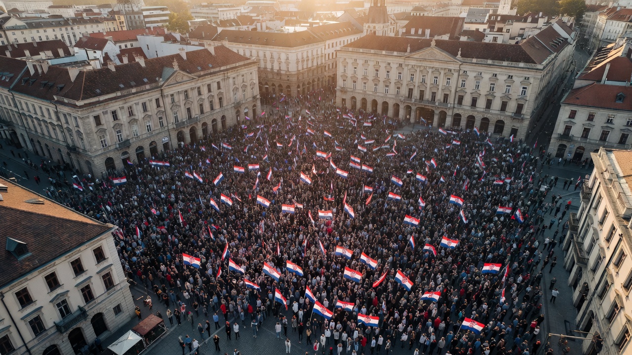 Trg bana Jelačića prosvjed masa