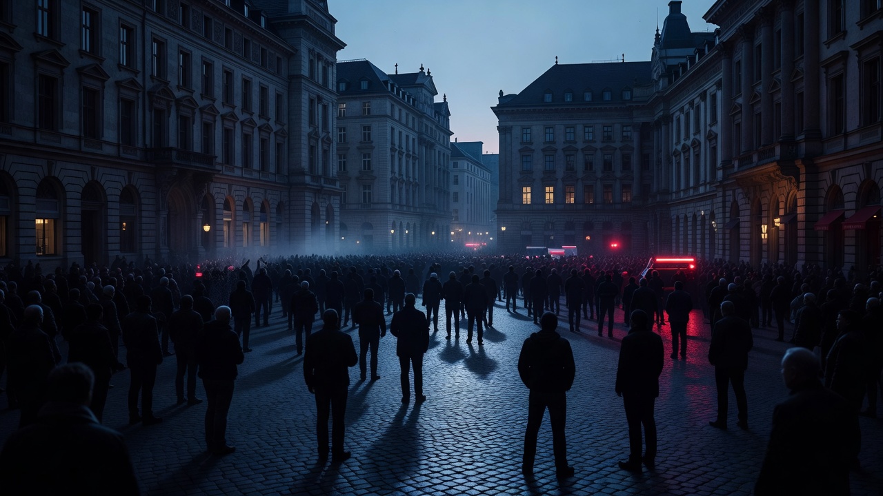 Germany election protest flags crowd atmosphere
