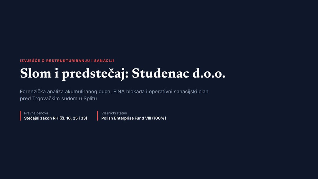 Studenac: Slom i predstečaj