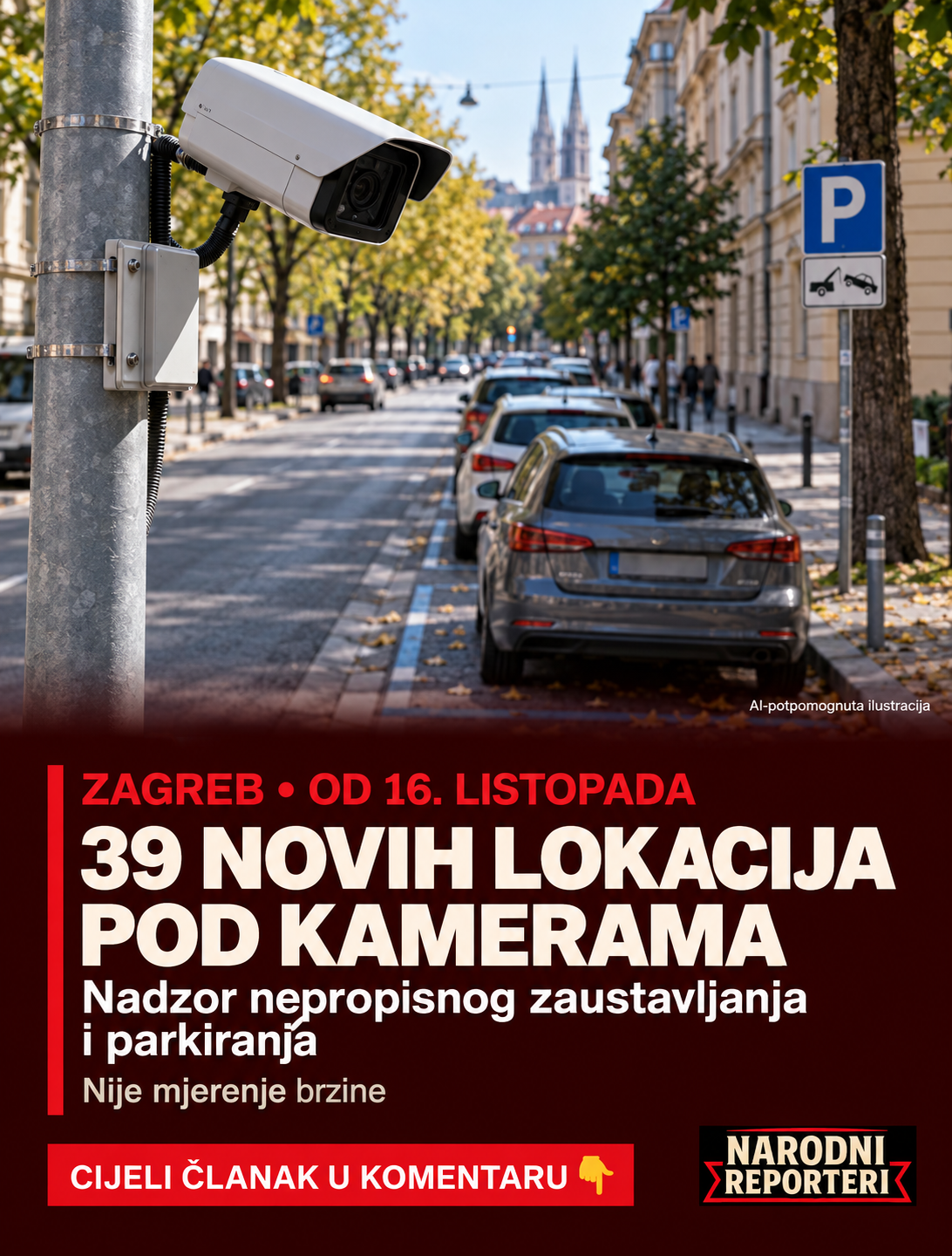 Zagreb: 39 novih lokacija nadzora parkiranja od 16. listopada