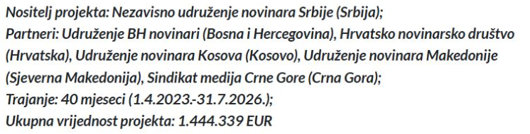 Nositelj NUNS, partner HND: projekt vrijedan 1.444.339 EUR