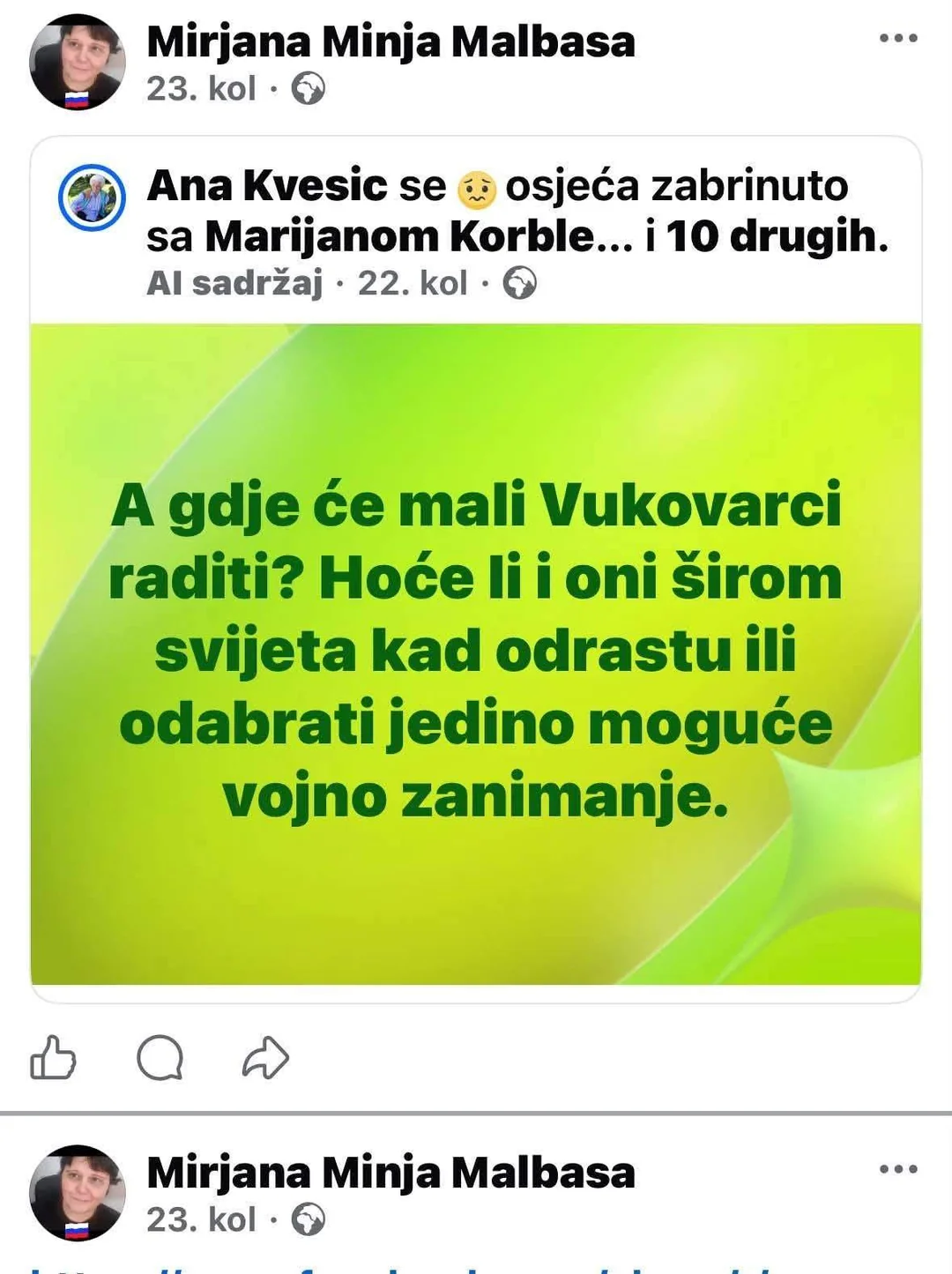 Dostavljena snimka javne Facebook objave 4