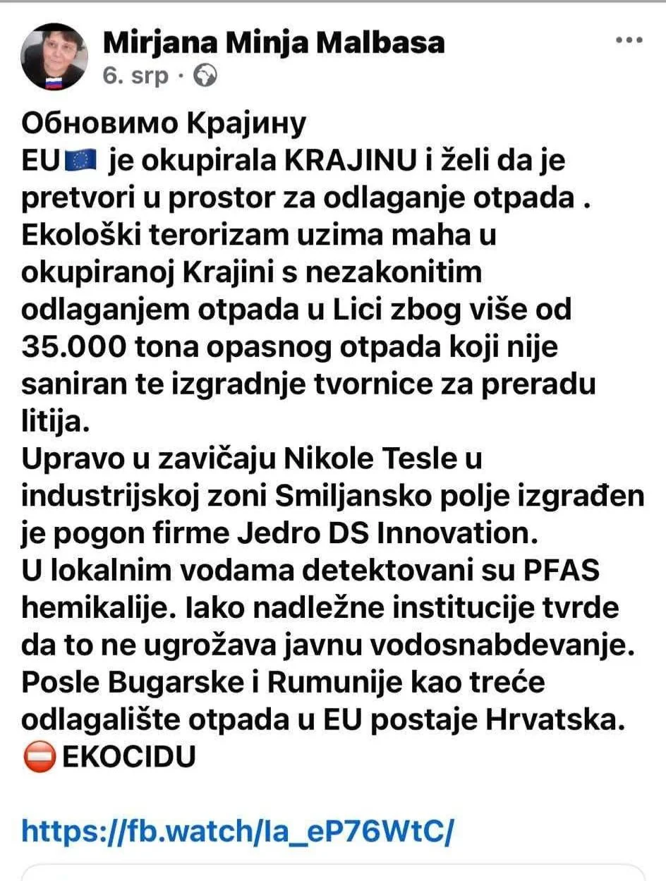 Dostavljena snimka javne Facebook objave 5