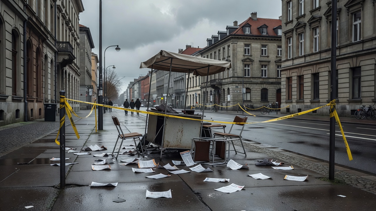 Njemačka politički štand napad korozivna tekućina