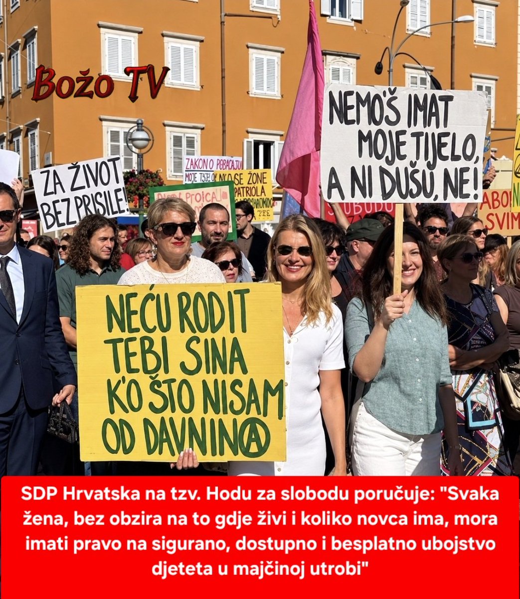 Rijeka: SDP na Hodu za slobodu uz banere koji slave demografsko samoubojstvo