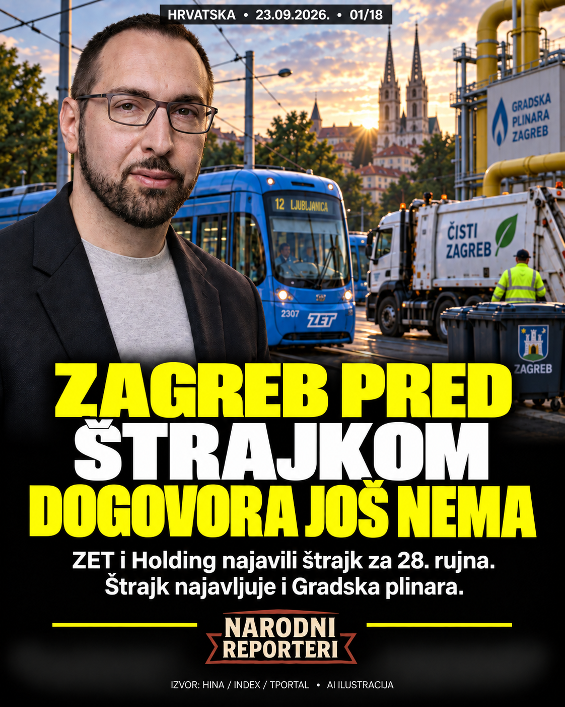 Zagreb pred najavljenim štrajkom gradskih službi.