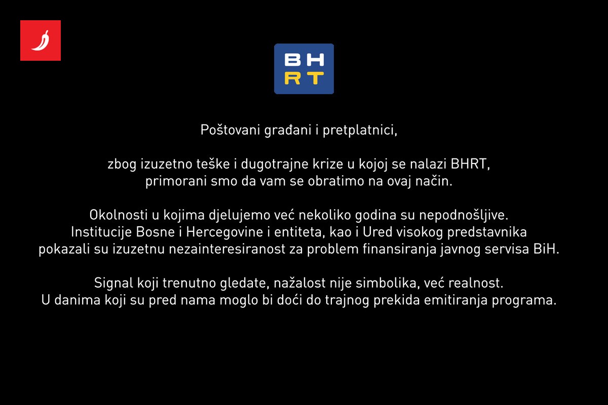 BiH: JOŠ JEDAN DOKAZ NESPOSOBNOSTI! Javna TV PREKINULA program!