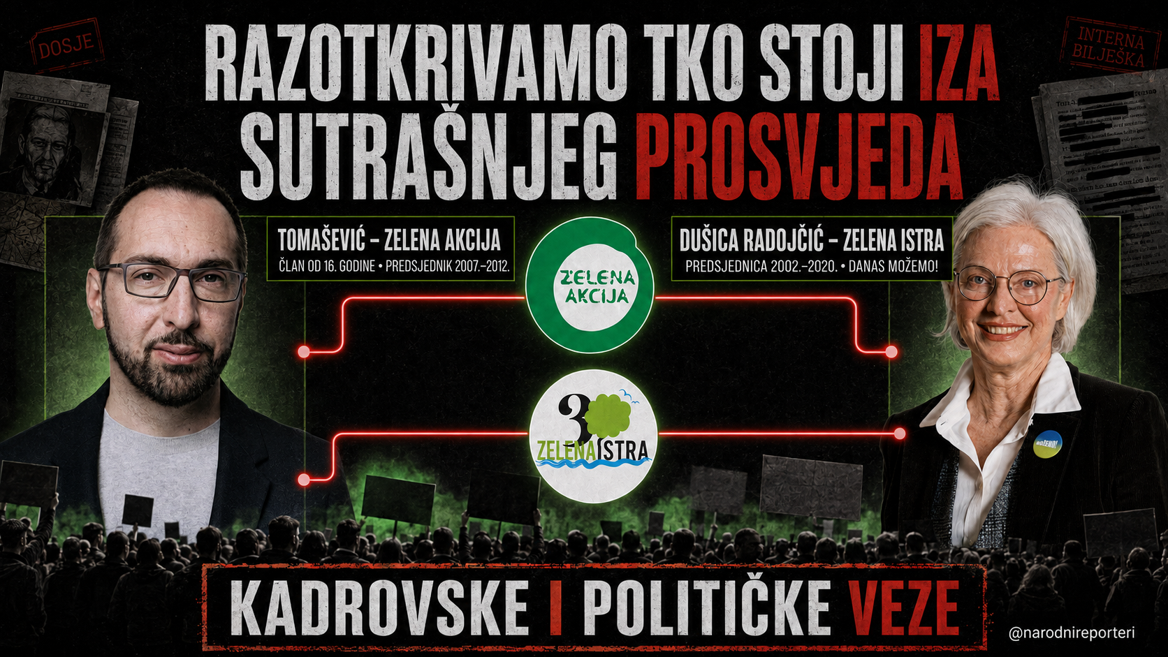 RAZOTKRIVAMO TKO STOJI IZA SUTRAŠNJEG PROSVJEDA: Mreža veza vodi do Možemo!, Tomaševića i SDP-a