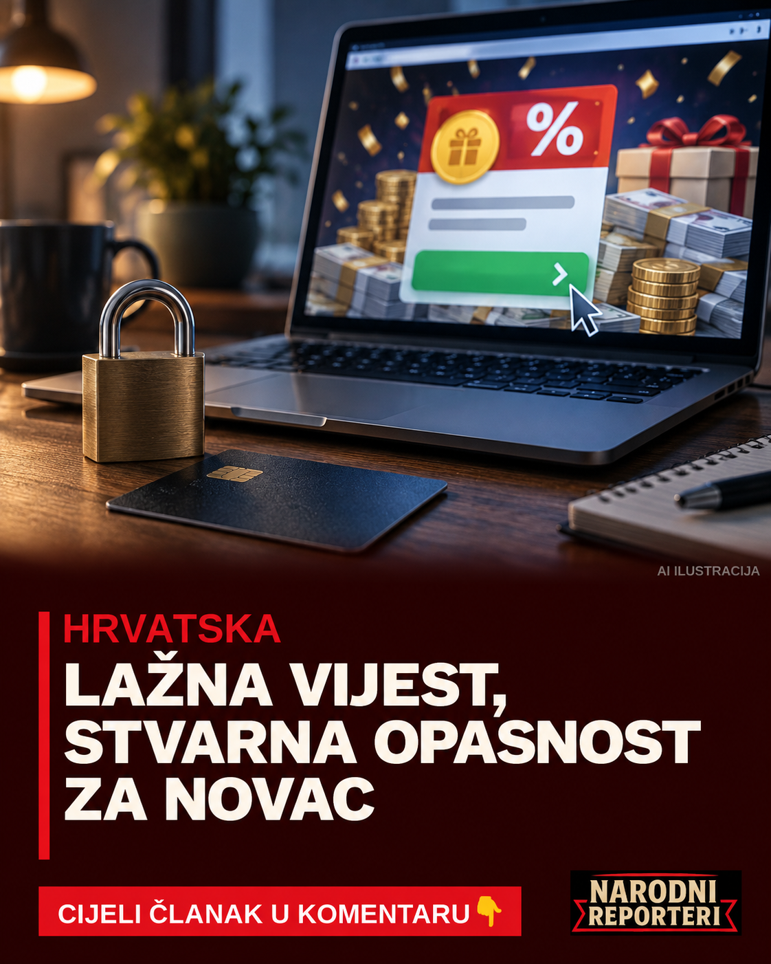 LAŽNI NOVINSKI ČLANAK MAMI ULAGAČE: Ne ostavljajte podatke zbog obećanja lake zarade