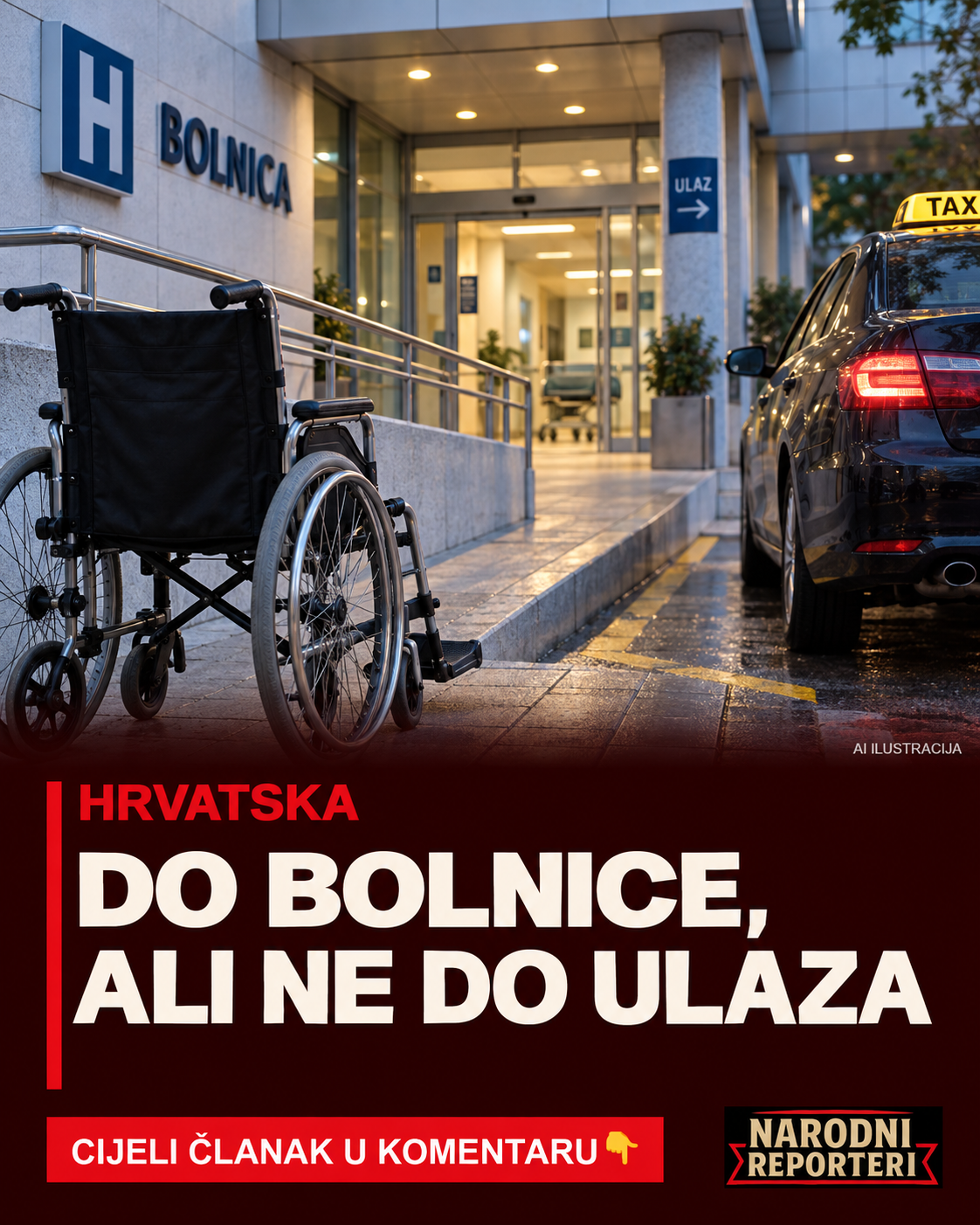 PACIJENTI OSTAJU KOD RAMPE NA REBRU: Uber kaže da taksiji smiju ući u bolnički krug